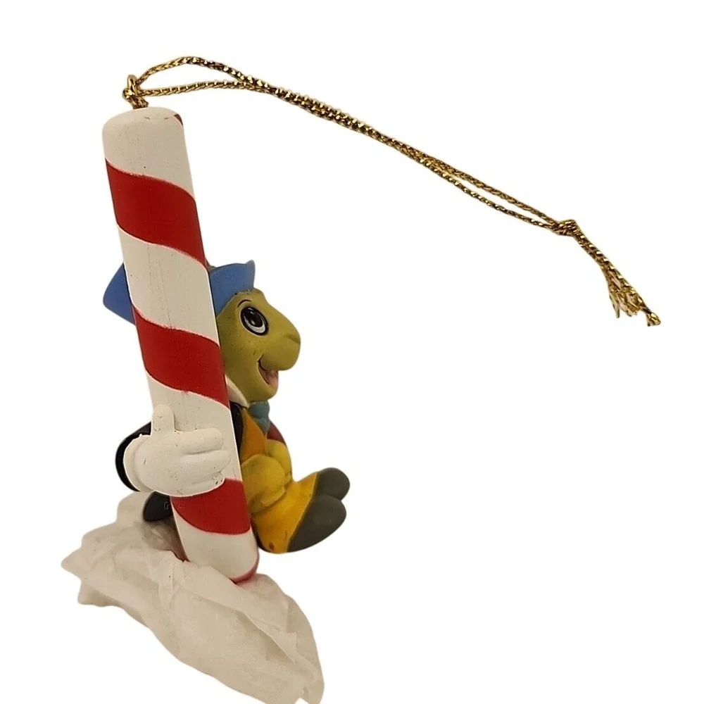 Disney Christmas Magic Jiminy Cricket Candy Cane Ornament Pinocchio Vintage